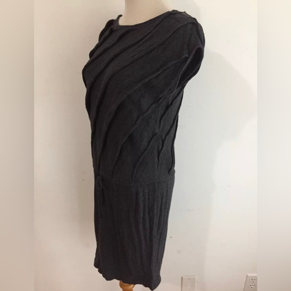 MAX STUDIO Cap Sleeve Drop Waist Knit Tunic Dress Gray Size L - Picture 3 of 8